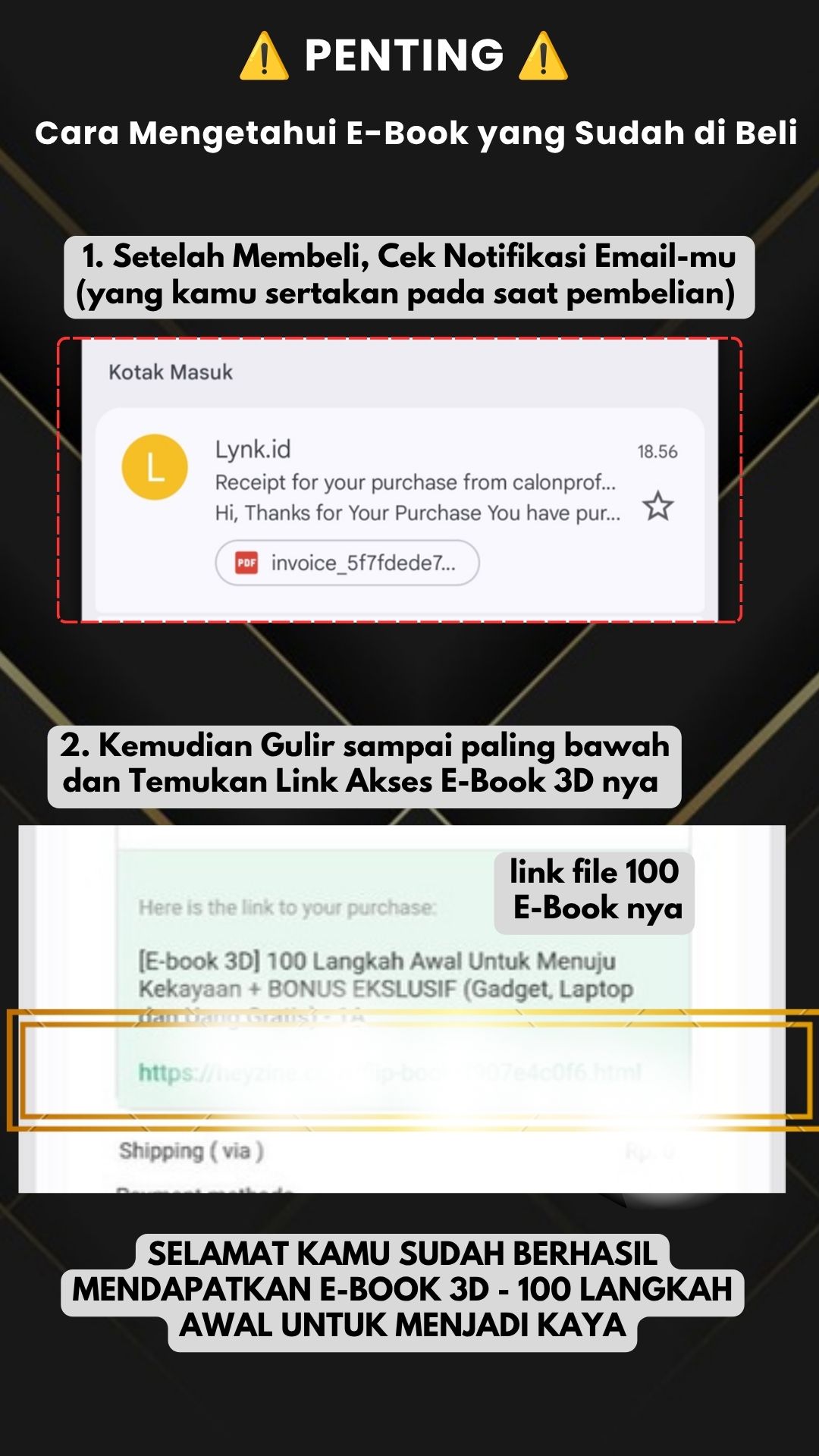 Langkah 1: Cara mengetahui e-book yang sudah dibeli